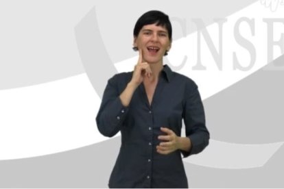 Intérprete de lengua de signos.