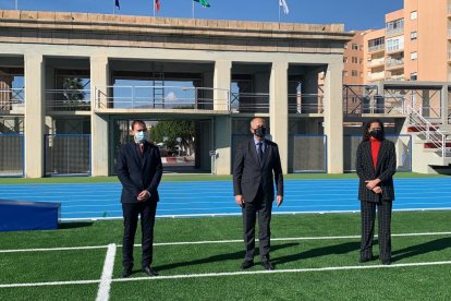 El consejero durante inauguración de la reforma integral del Estadio de la Juventud.