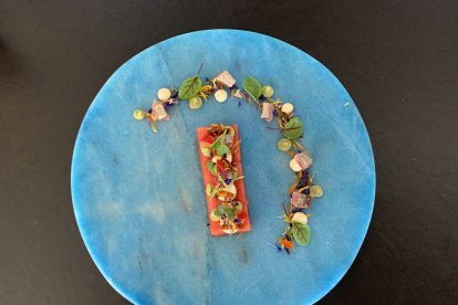 Sandía con salazones.