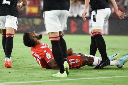 Dyego Sousa en el partido frente al Osasuna.