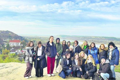 Alumnos del centro durante una visita a Lublin (Polonia).