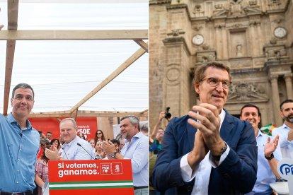 Sánchez y Feijóo, en la última campaña en Almería.