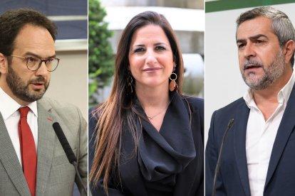 Antonio Hernando, Inés Plaza y Juan Antonio Lorenzo.