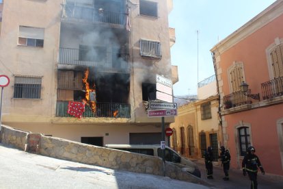 Incendio en el casco histórico.