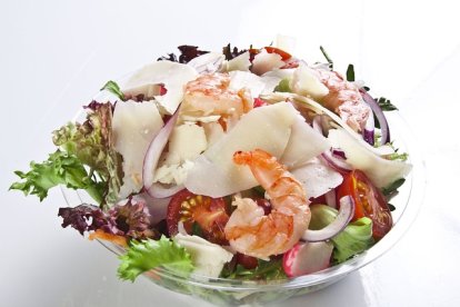 Ensalada de langostinos.