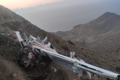 Impactante imagen del accidente aéreo la pasada madrugada.