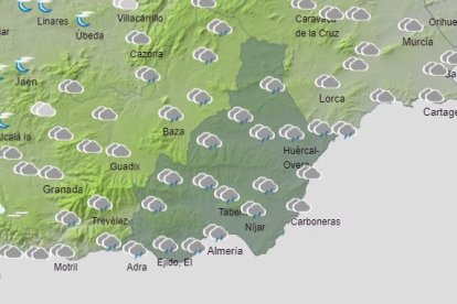 Mapa de la Aemet con la previsión de este miércoles, día fesivo.