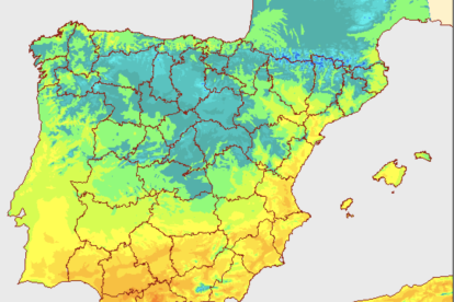 Mapa de temperaturas en España, a miércoles 15 de noviembre./ AEMET