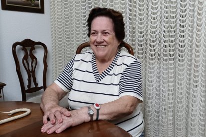 Prudencia Fernández durante la entrevista en su casa de calle San Miguel.