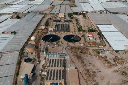 Vista aérea de la EDAR de Roquetas de Mar.