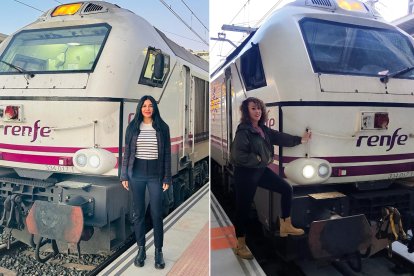 Angie Denis y Laura Canis, las dos maquinistas de Almería.