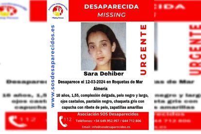 Cartel de búsqueda de la menor de edad.