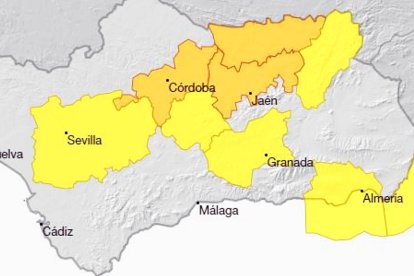 Mapa de Andalucía para esta jornada de jueves.