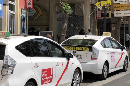 Imagen de archivo de taxis en la capital.