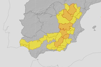 Mapa de alertas de la Aemet para este domingo.