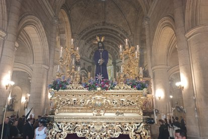Nuestro Padre Jesús de las Penas en el Abandono de sus discípulos, aún sin secundarias, en el interior de la Virgen del Mar.