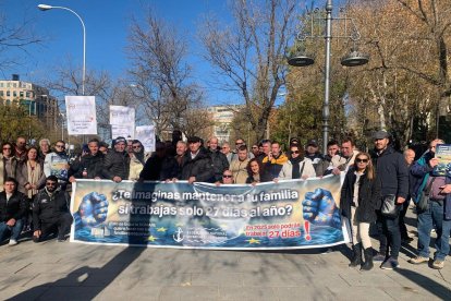 Pescadores de Garrucha manifestándose en las calles de Madrid.