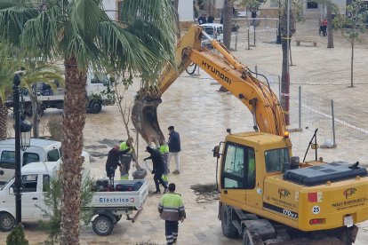 Obras en la Plaza Mayor de Albox.