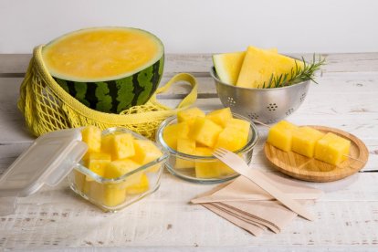 La exitosa sandía Tropical Sunshine, de color amarillo.