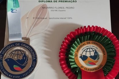 Premios de Pedro Navarro del segundo puesto en el Campeonato Mundial de Ornitología.