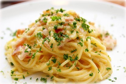 Hoy, espaguetis para almorzar.