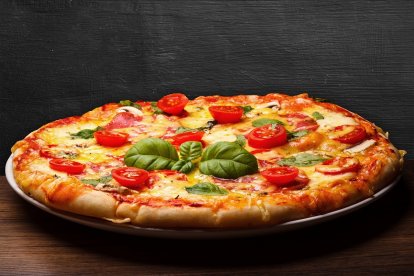 Pizza con base de coliflor.