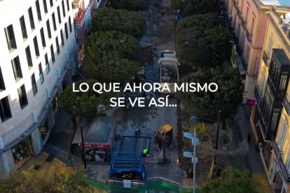 Una de las imágenes del vídeo sobre las obras del Paseo de Almería.