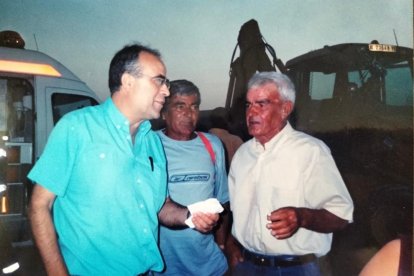 Antonio Torres con los ganaderos Francisco Martínez y José Simón, dos históricos referentes.