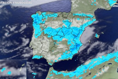 Mapa de precipitaciones de Eltiempo.es.
