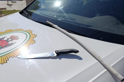 Imagen del cuchillo que portaba el detenido.