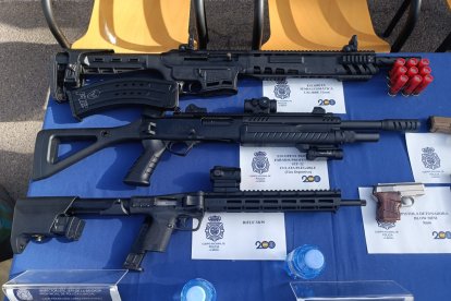 Armas de guerra incautadas a un grupo criminal con base en El Puche y junto a El Acebuche.