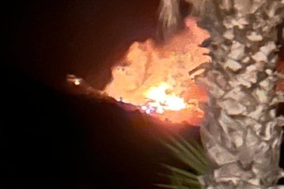 Imagen de las llamas en La Alcarria, en Lubrín.