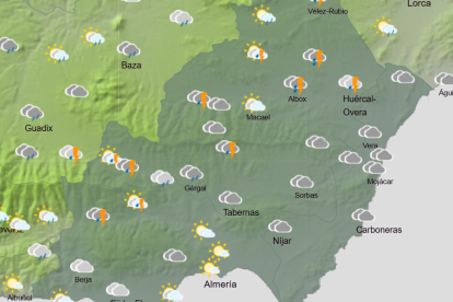 Mapa del estado del cielo de la Aemet para este domingo.