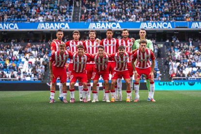 El once de Rubi en el Estadio de Riazor ante el Deportivo.