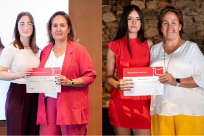 Izquierda, Leonora Liria, ganadora de una de las Becas Jesús Serra. Derecha, Shakira Segura, ganadora de 2024.