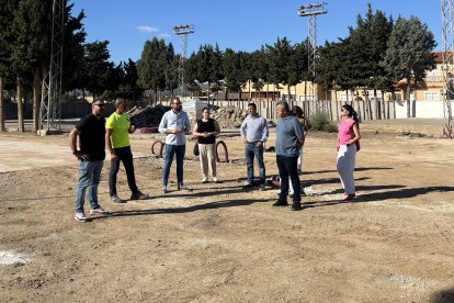 Visita para comprobar las obras del Complejo Deportivo San Miguel de Pulpí.