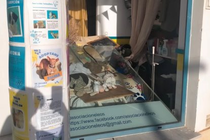Estado en el que quedó la tienda de la asociación según ha mostrado el propio colectivo.