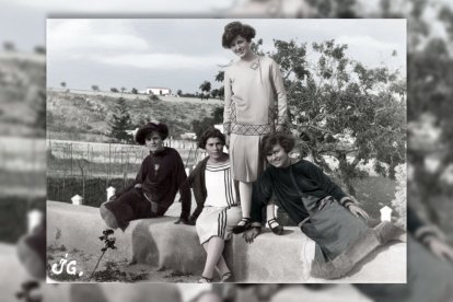 Un grupo de muchachas en la zona conocida como los cortijos de Belén allá por los años veinte, cuando aquel lugar formaba una aldea con vida propia.