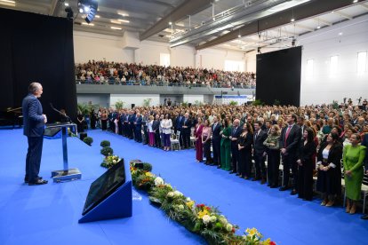 Juan y Medio, durante su discurso.