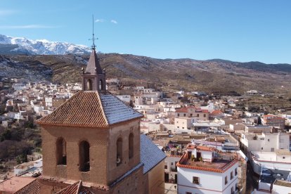 Tejados nevados en Abrucena