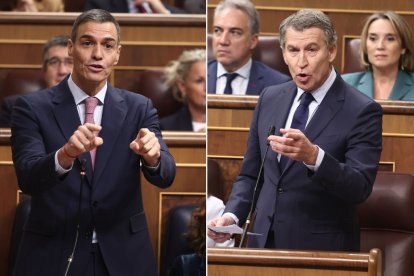 El presidente del Gobierno, Pedro Sánchez, y el líder del PP, Alberto Núñez Feijóo, en el Congreso.

EDUARDO PARRA / EUROPA PRESS
19/11/2025