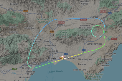 El recorrido de la nave que ha tenido que aterrizar de manera preventiva.