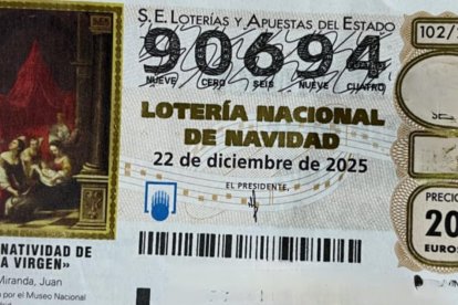 El décimo que casi gana el tercer premio de la lotería de Navidad.