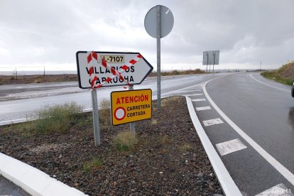 Carretera afectada por las lluvias en Cuevas del Almanzora.