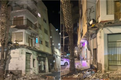 Imágenes del edificio en el que se ha producido el derrumbamiento.