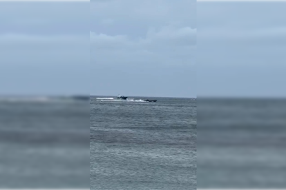 Fragmento del vídeo que registró la persecución de la Guardia Civil a una narcolancha en Las Negras.