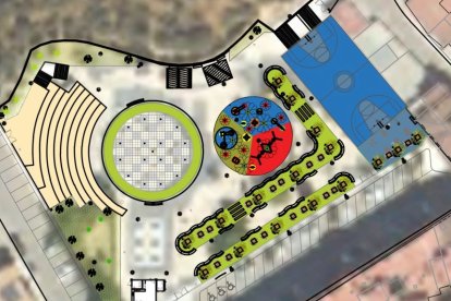 Diseño de cómo lucirá el Parque San Pablo de Olula del Río tras su remodelación.