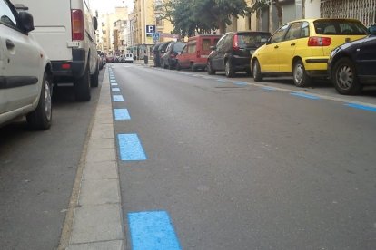 Vista de una zona de aparcamiento regulado en la capital almeriense