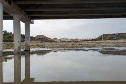 Una rambla de Albox tras las intensas lluvias