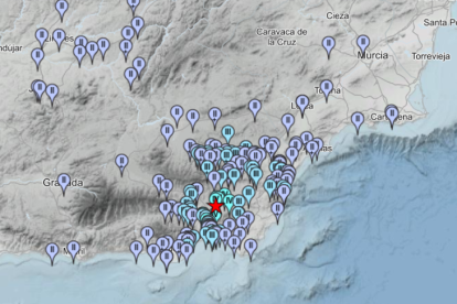 Municipios en los que se ha sentido el terremoto de Tabernas.